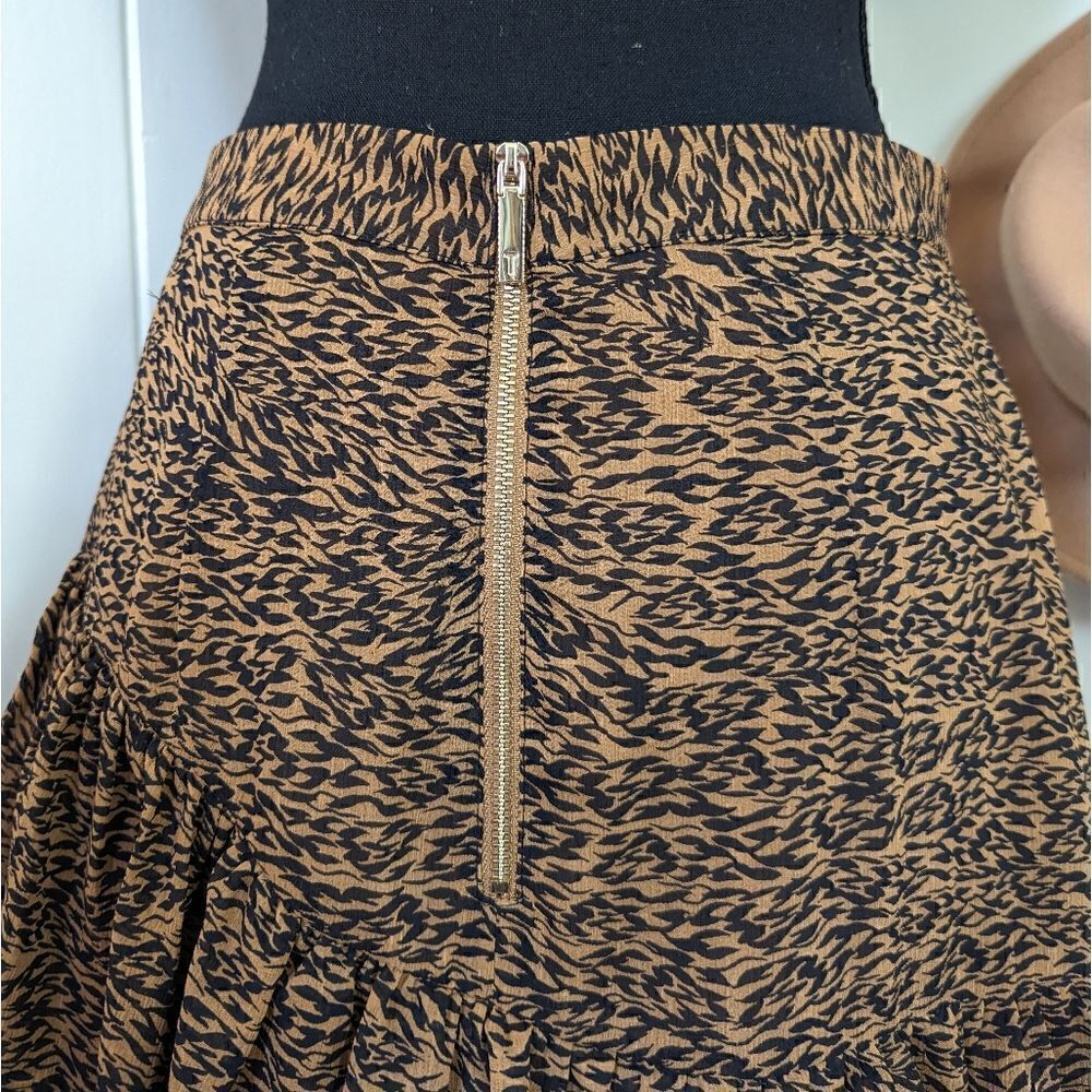 Ted Baker Animal Tiger Print Ruffle Skirt 6 Boho Glam Rock Whimsigoth Rebel Punk - Picture 9 of 15